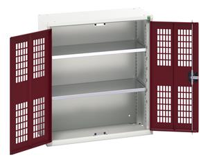 16926731.** verso ventilated door cupboard with 2 shelves. WxDxH: 800x350x900mm. RAL 7035/5010 or selected